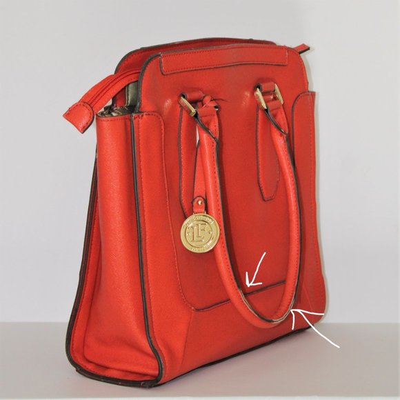 London Fog Orange Simulated Leather Satchel - Picture 10 of 11